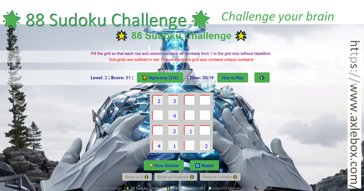 88 Sudoku Challenge Preview